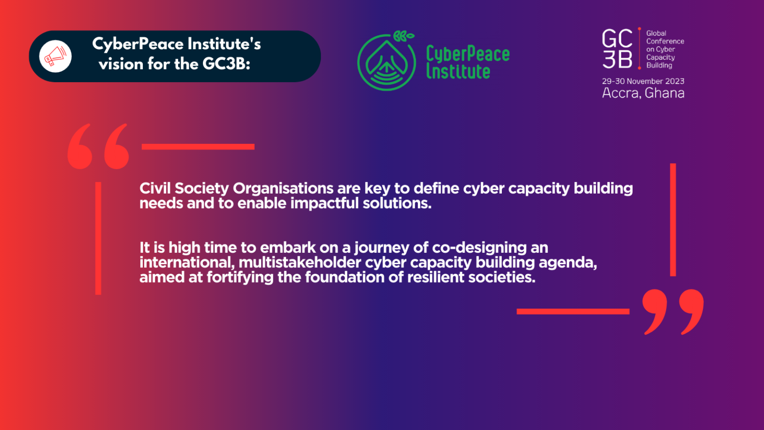 The Vision Of The CyberPeace Institute For The GC3B - GC3B – Global ...